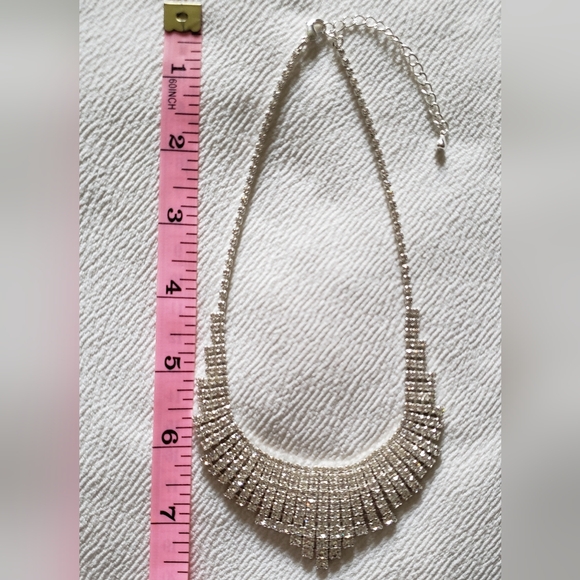 Cubic Zirconia necklace, sparkly princess bling costume jewelry - Picture 2 of 3